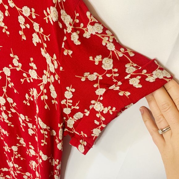 GP & JBaker for H&M Red Floral Tunic Size 8 - Picture 7 of 7